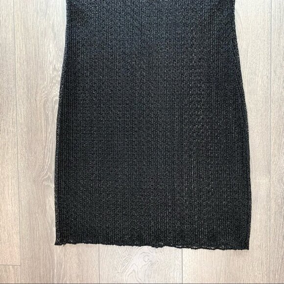 KEEPSAKE The Label Mesh Beach Cover Up Knit Mini Dress Black Size Medium - Picture 10 of 15